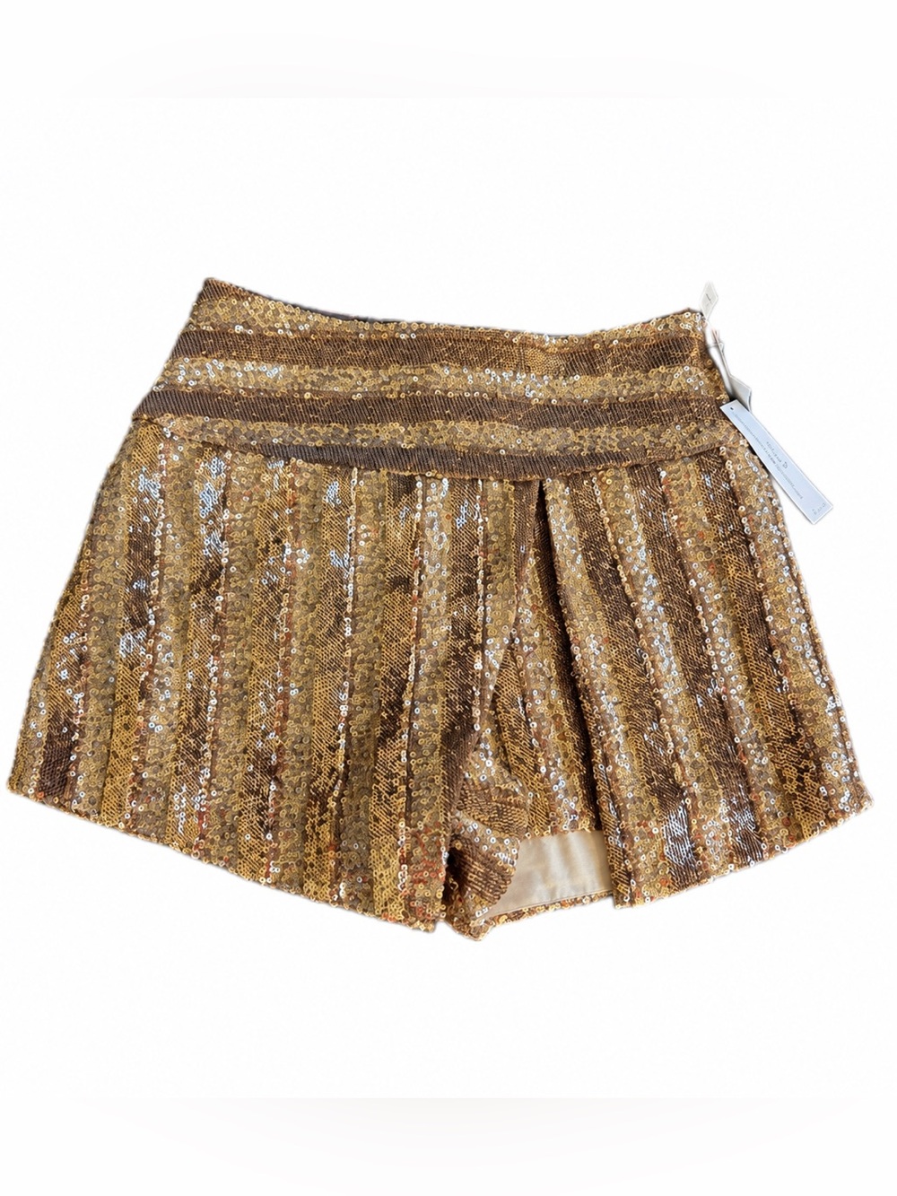 NWT Venus Gold Sequin Skort Mini Skirt Shorts Sparkly Holiday